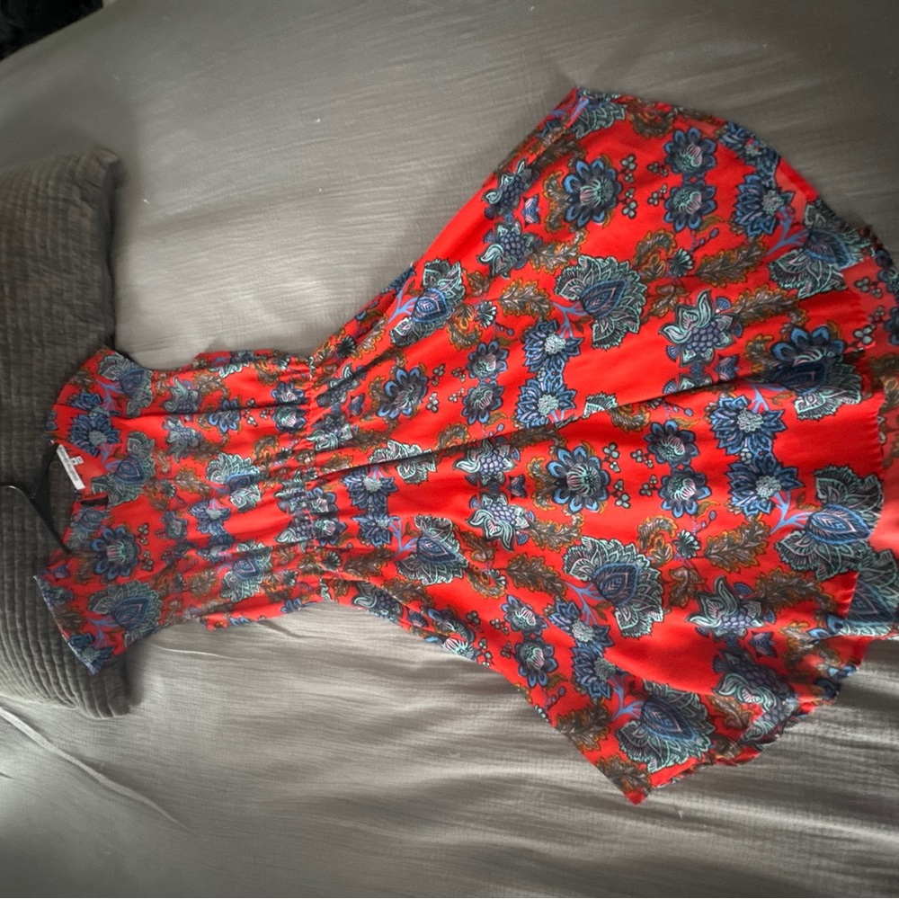Collective Concepts Red and Blue Floral Dress